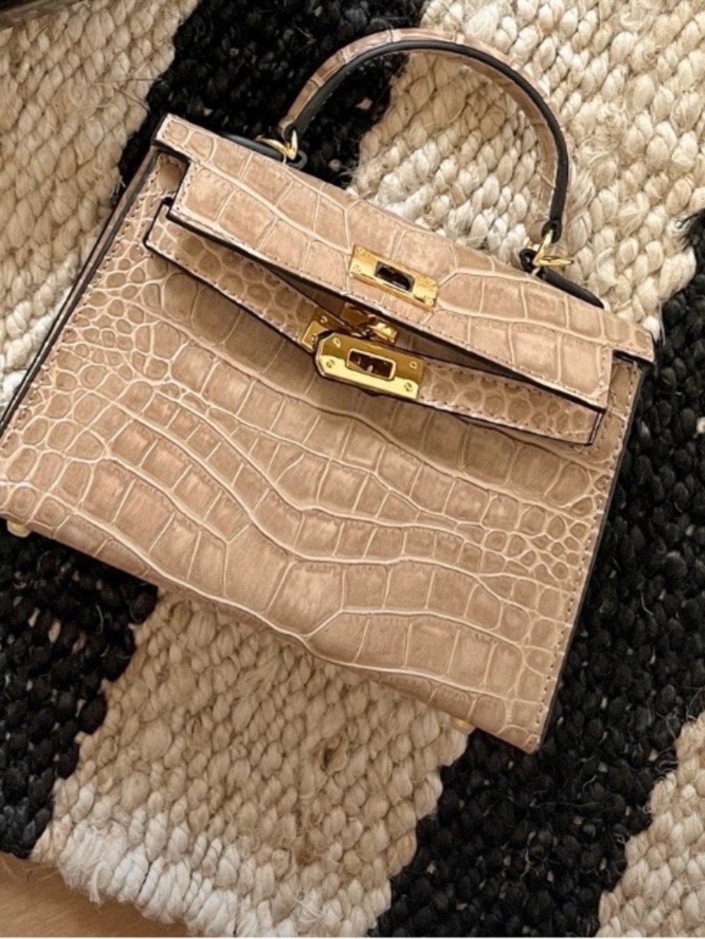 Lily & Bean Hettie Mini Bag in Beige Croc